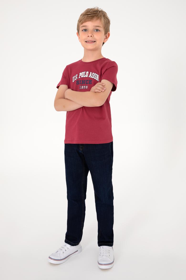 Erkek Çocuk Vişne Bisiklet Yaka Tişört - 50307174068