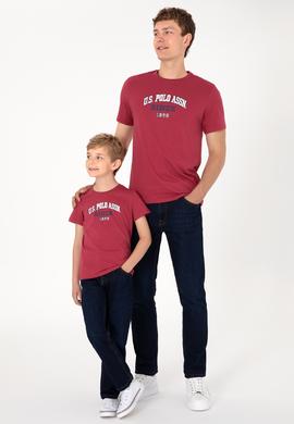 Erkek Çocuk Vişne Bisiklet Yaka Tişört - 50307174068