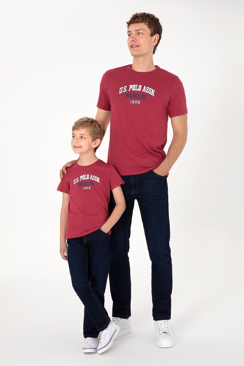 Erkek Çocuk Vişne Bisiklet Yaka Tişört - 50307174068