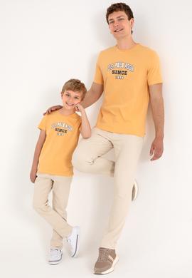 Erkek Regular Fit Bisiklet Yaka Turuncu Tişört - 50307311017