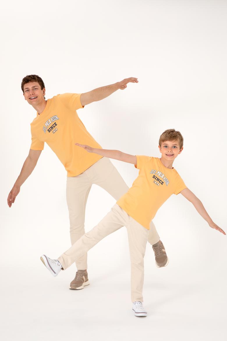 Erkek Regular Fit Bisiklet Yaka Turuncu Tişört - 50307311017