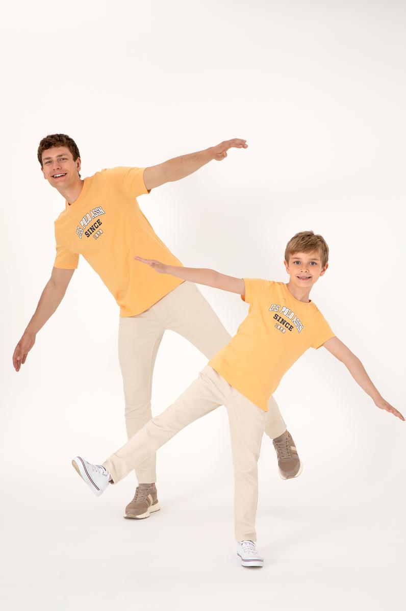 Erkek Regular Fit Bisiklet Yaka Turuncu Tişört