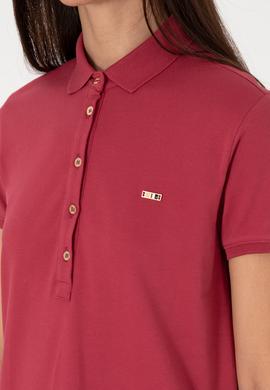 Kadın Vişne Polo Yaka Mini Boy Örme Elbise - 50305853080