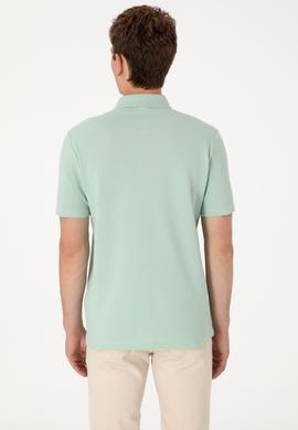 Erkek Regular Fit Polo Yaka Su Yeşili Basic Tişört - 50306007330