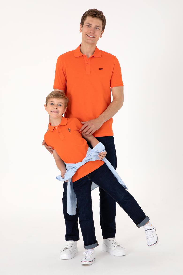 Erkek Regular Fit Polo Yaka Nar Çiçeği Basic Tişört