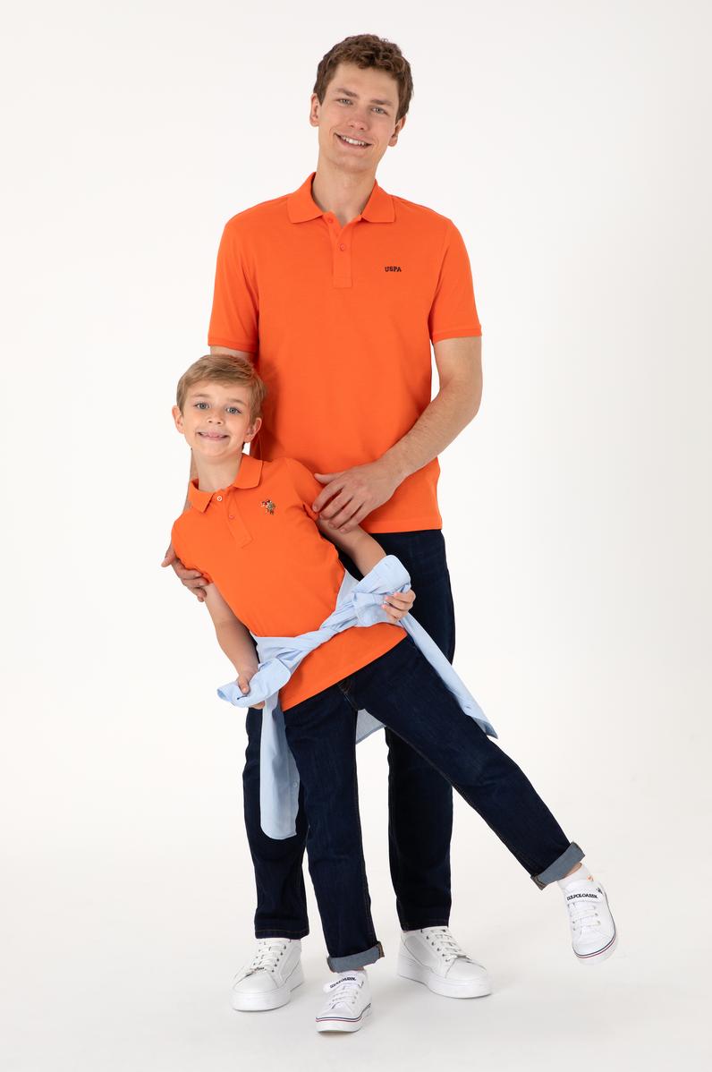 Erkek Regular Fit Polo Yaka Nar Çiçeği Basic Tişört