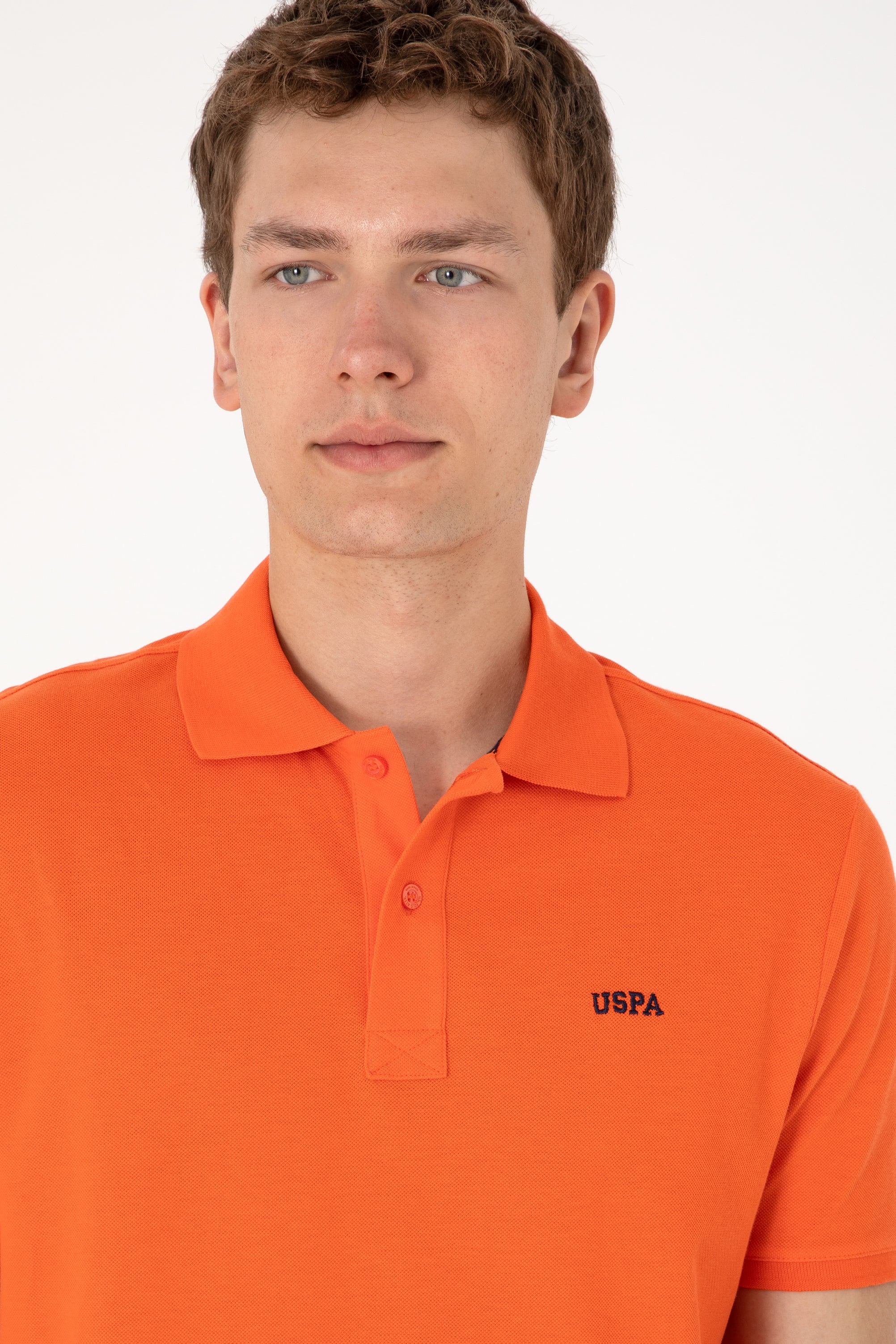 Erkek Regular Fit Polo Yaka Nar Çiçeği Basic Tişört - Image 2