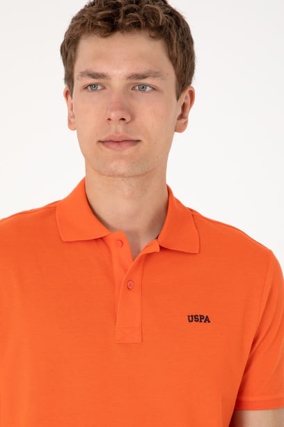Erkek Regular Fit Polo Yaka Nar Çiçeği Basic Tişört