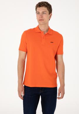 Erkek Regular Fit Polo Yaka Nar Çiçeği Basic Tişört - 50306007169