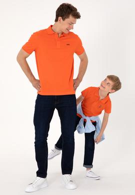 Erkek Regular Fit Polo Yaka Nar Çiçeği Basic Tişört - 50306007169