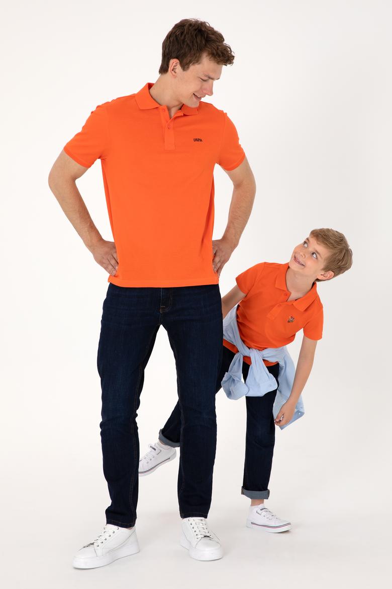 Erkek Regular Fit Polo Yaka Nar Çiçeği Basic Tişört - 50306007169