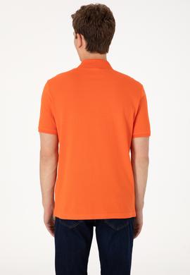 Erkek Regular Fit Polo Yaka Nar Çiçeği Basic Tişört - 50306007169