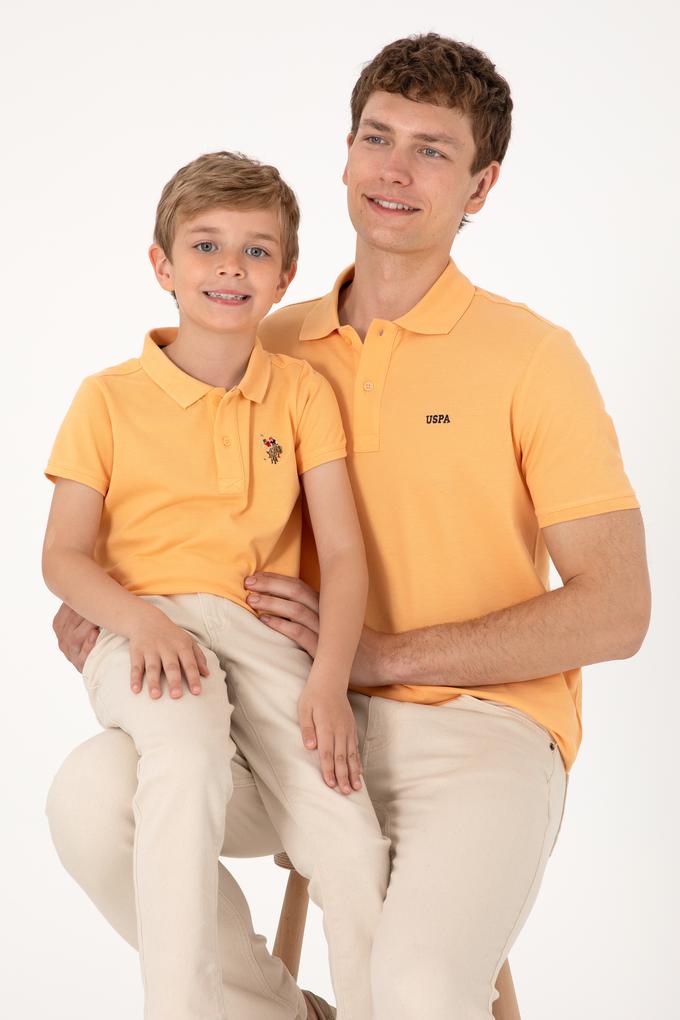 Erkek Regular Fit Polo Yaka Turuncu Basic Tişört