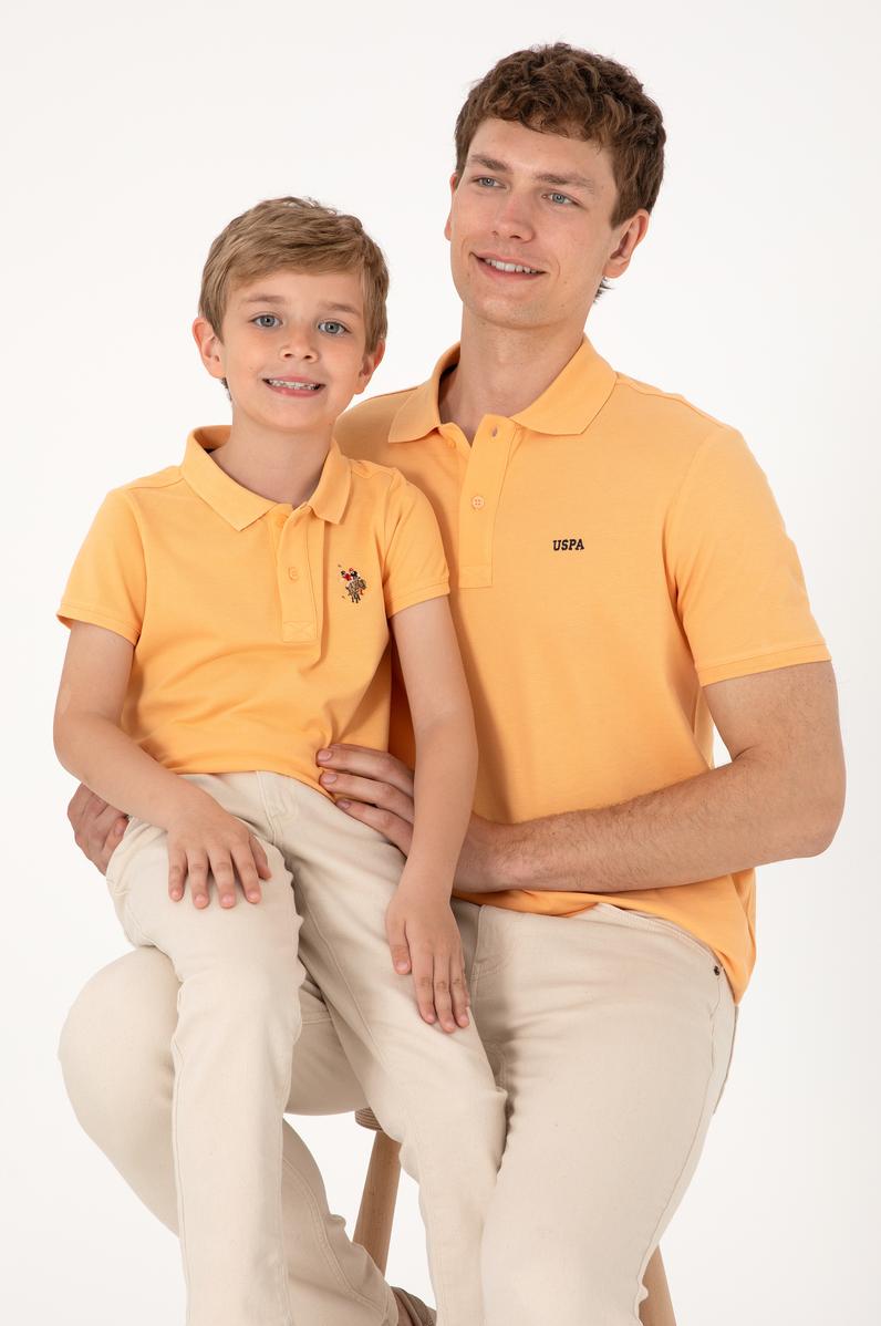 Erkek Regular Fit Polo Yaka Turuncu Basic Tişört