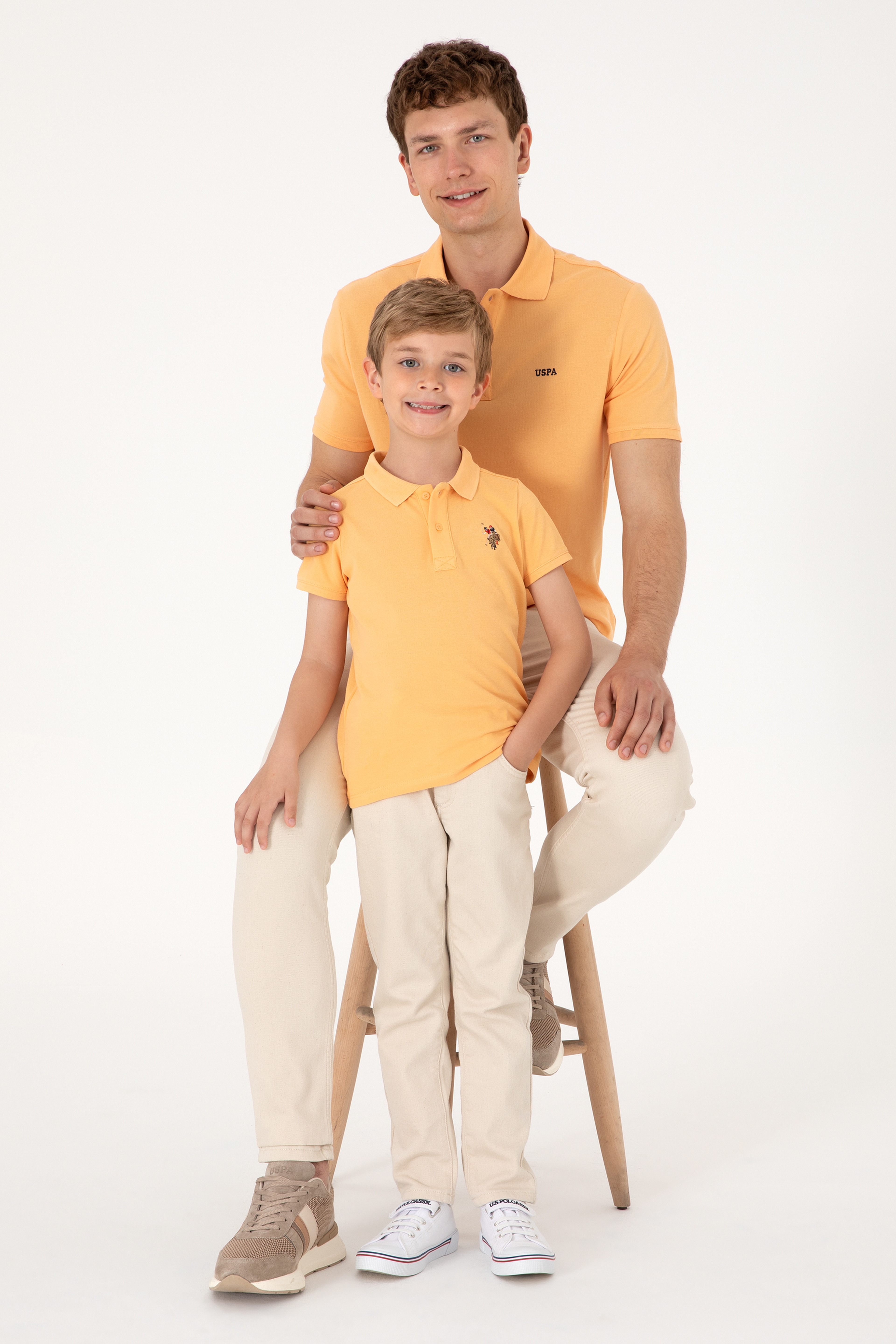 Erkek Regular Fit Polo Yaka Turuncu Basic Tişört - Image 4