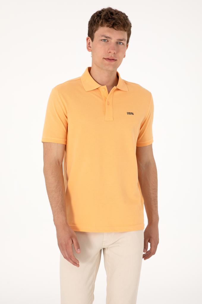 Erkek Regular Fit Polo Yaka Turuncu Basic Tişört