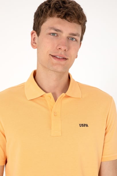 Erkek Regular Fit Polo Yaka Turuncu Basic Tişört