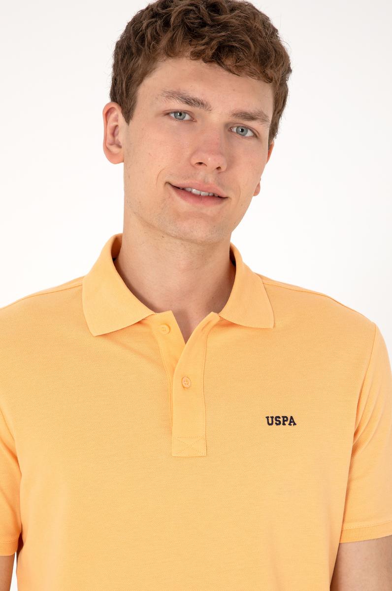Erkek Regular Fit Polo Yaka Turuncu Basic Tişört