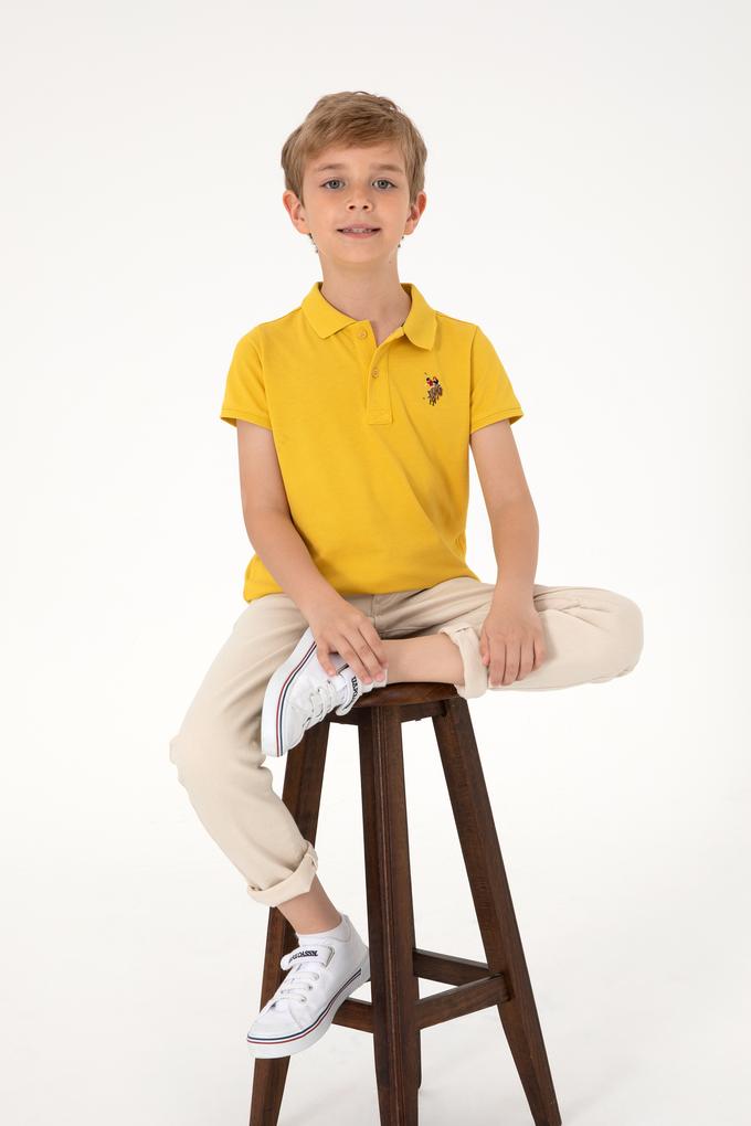 Erkek Çocuk Sarı Basic Polo Yaka Tişört