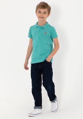 Erkek Çocuk Mint Basic Polo Yaka Tişört - 50306484049