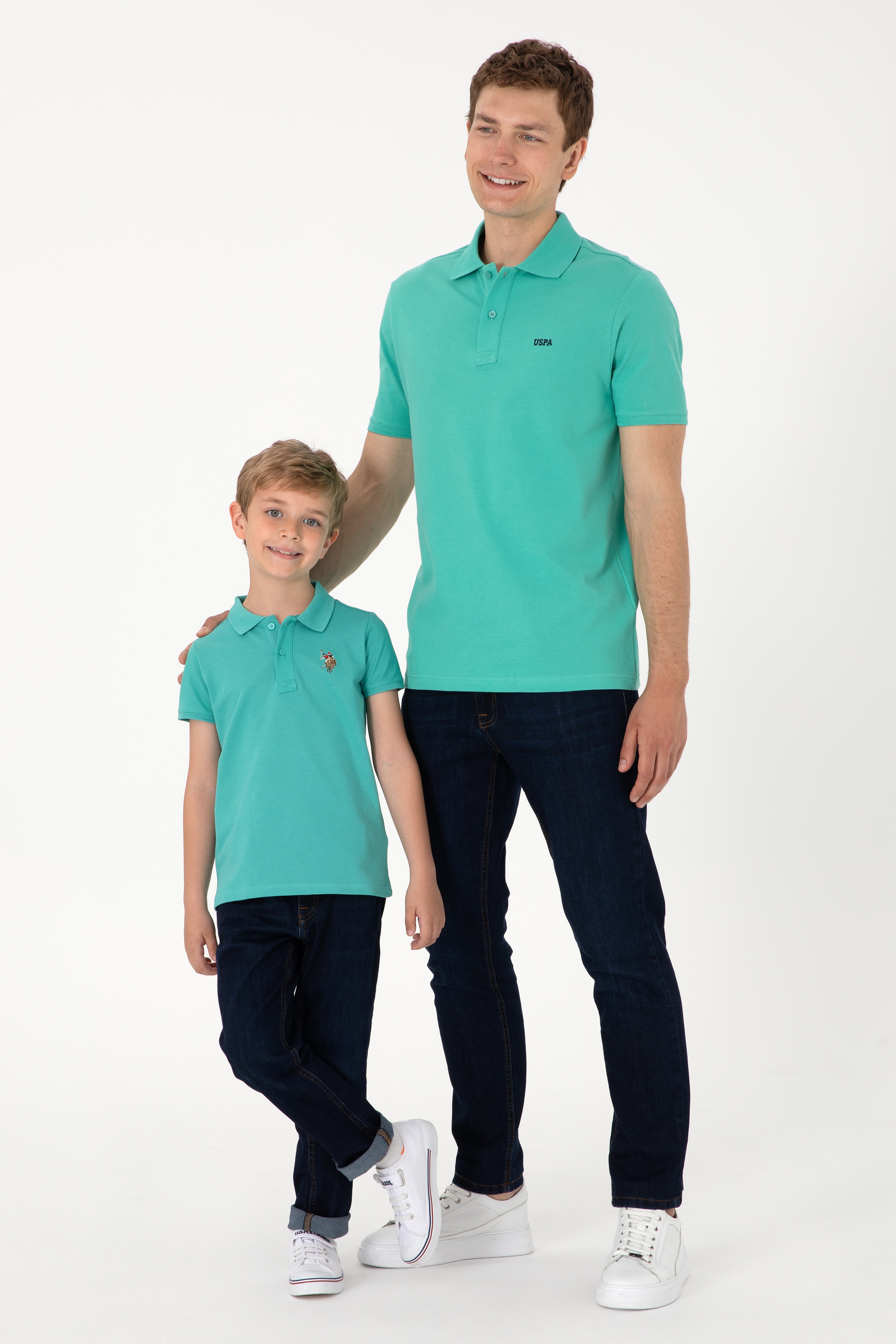 Erkek Çocuk Mint Basic Polo Yaka Tişört - Image 2