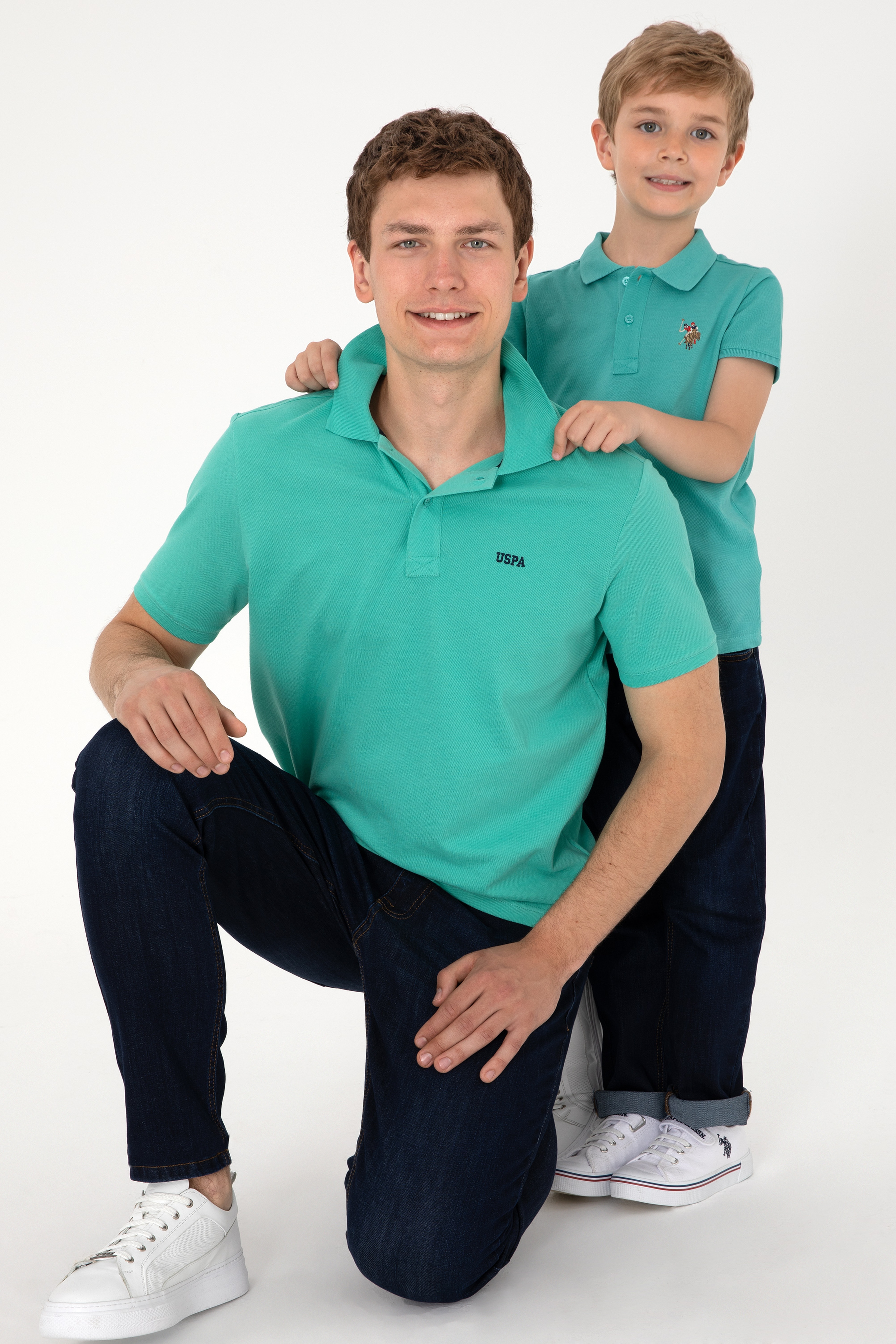 Erkek Çocuk Mint Basic Polo Yaka Tişört - Image 3