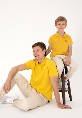Erkek Çocuk Sarı Basic Polo Yaka Tişört - 50306484132