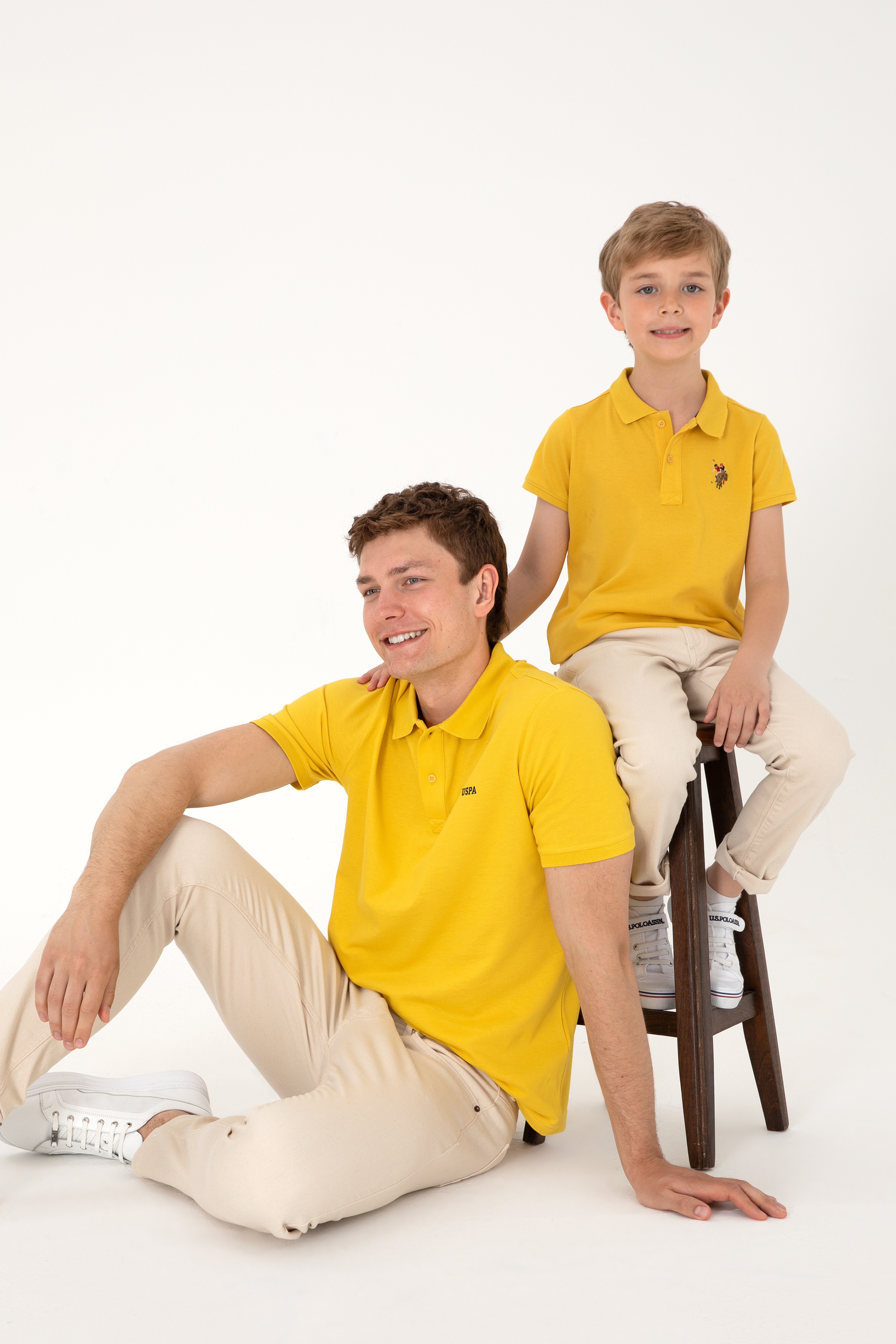 Erkek Çocuk Sarı Basic Polo Yaka Tişört
