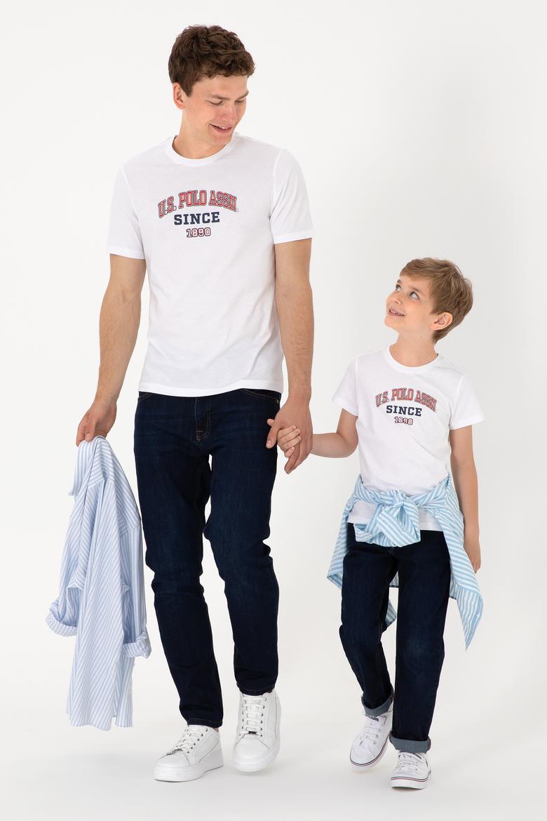 Erkek Regular Fit Bisiklet Yaka Beyaz Tişört