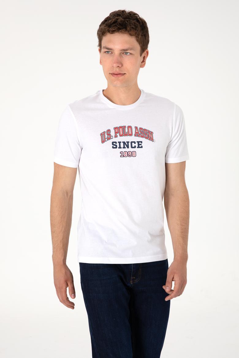 Erkek Regular Fit Bisiklet Yaka Beyaz Tişört - 50307311059