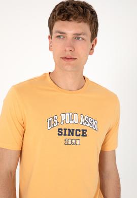 Erkek Regular Fit Bisiklet Yaka Turuncu Tişört - 50307311017