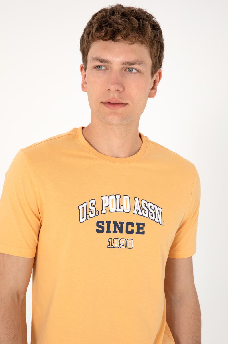 Erkek Regular Fit Bisiklet Yaka Turuncu Tişört