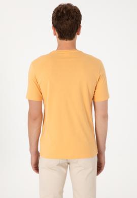 Erkek Regular Fit Bisiklet Yaka Turuncu Tişört - 50307311017