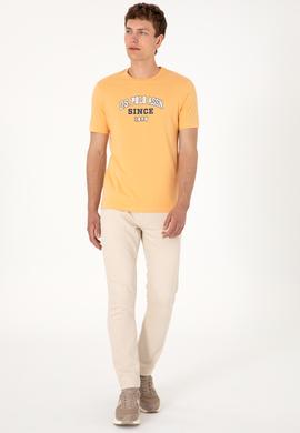 Erkek Regular Fit Bisiklet Yaka Turuncu Tişört - 50307311017