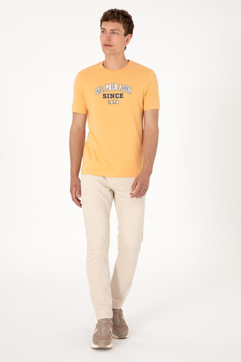 Erkek Regular Fit Bisiklet Yaka Turuncu Tişört - 50307311017