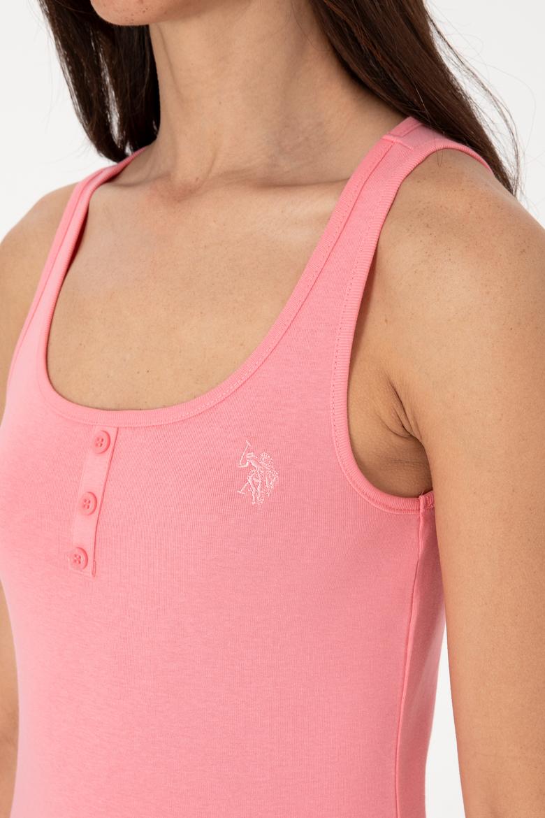 Kadın Pembe Kolsuz Bisiklet Yaka Basic Tişört - 50300895043