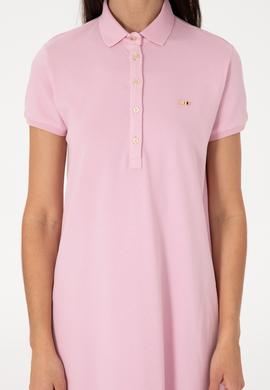 Kadın Açık Pembe Polo Yaka Mini Boy Örme Elbise - 50305853048