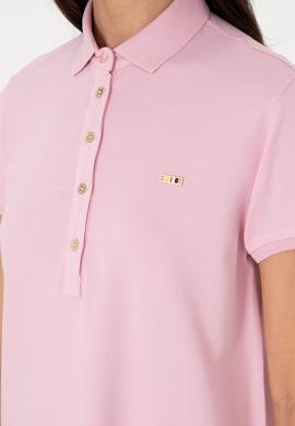 Kadın Açık Pembe Polo Yaka Mini Boy Örme Elbise - 50305853048