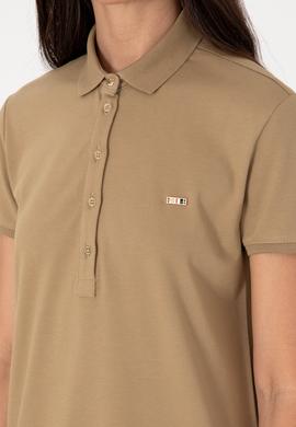 Kadın Haki Polo Yaka Mini Boy Örme Elbise - 50305853088