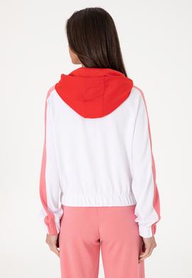 Kadın Beyaz Kapüşonlu Sweatshırt - 50300697008