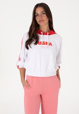 Kadın Beyaz Kapüşonlu Sweatshırt - 50300697008