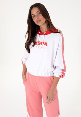 Kadın Beyaz Kapüşonlu Sweatshırt - 50300697008