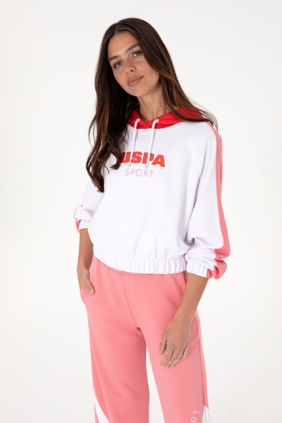 Kadın Beyaz Kapüşonlu Sweatshırt