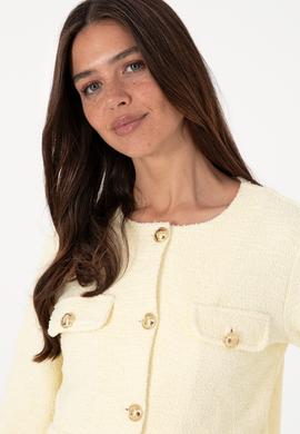 Kadın Limon Örme Ceket - 50300748006