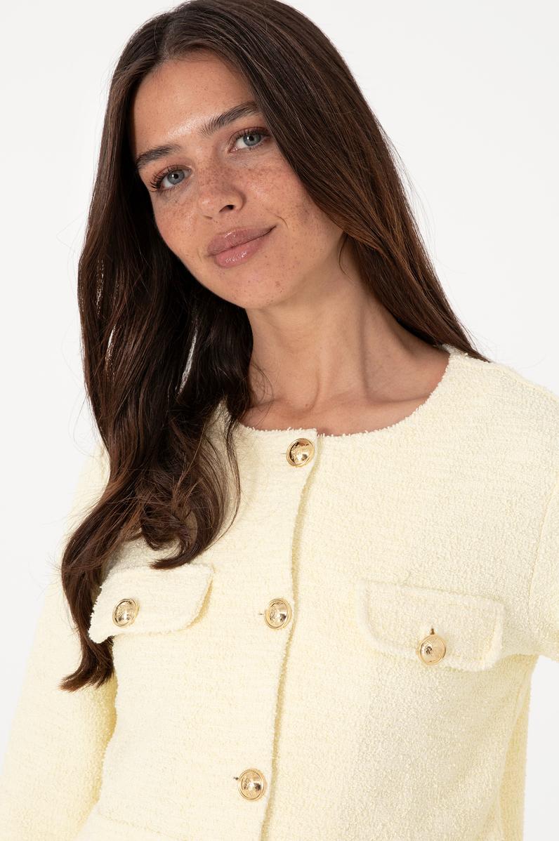 Kadın Limon Örme Ceket