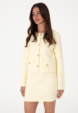 Kadın Limon Örme Ceket - 50300748006