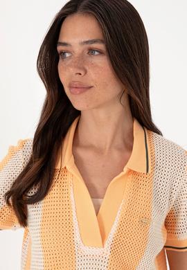 Kadın Turuncu Polo Yaka Tişört - 50300791002