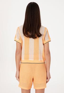 Kadın Turuncu Polo Yaka Tişört - 50300791002