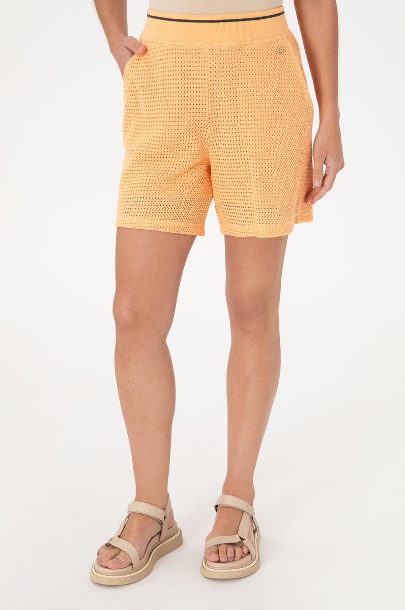 Kadın Turuncu Örme Şort