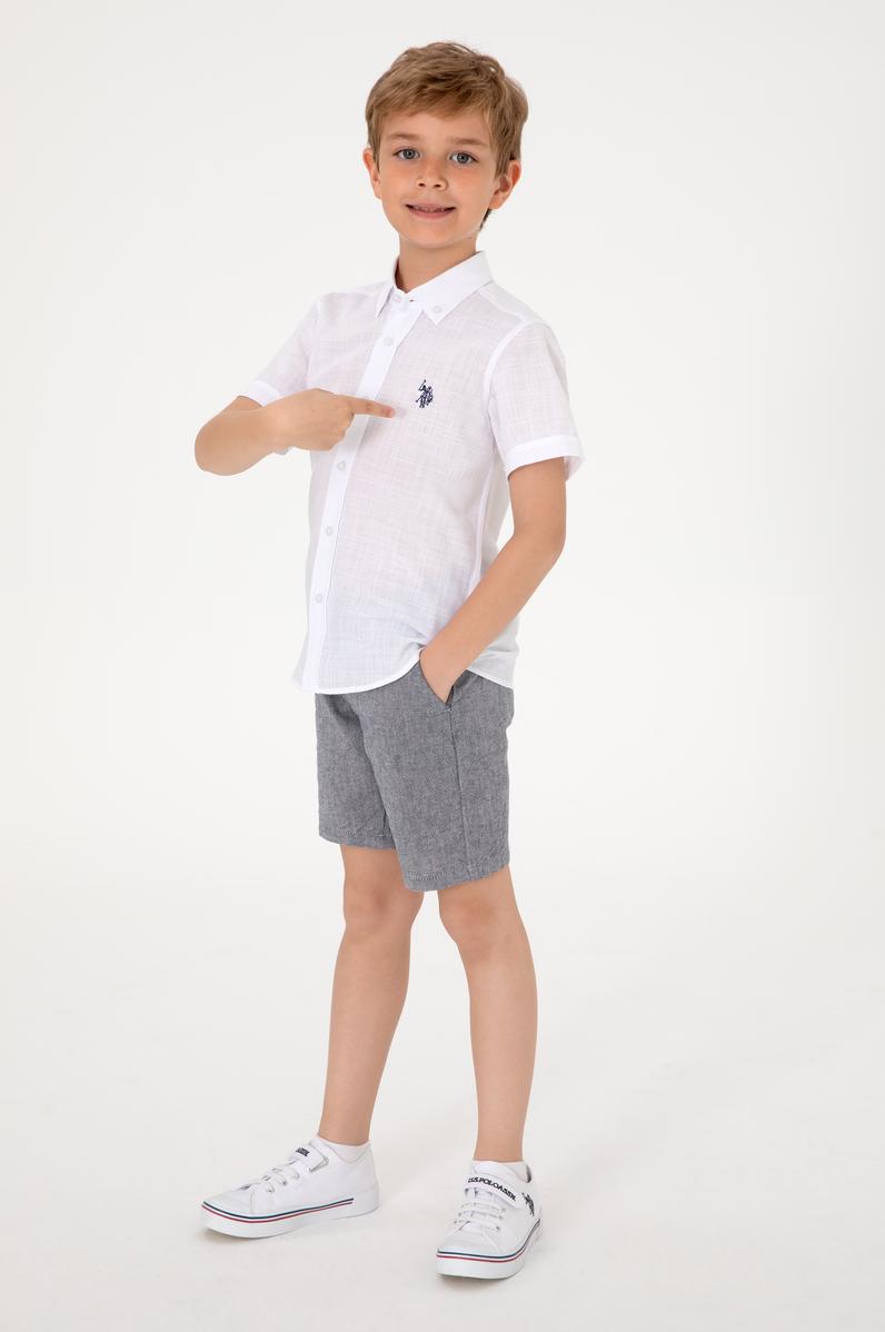 Erkek Çocuk Beyaz Kısa Kollu Gömlek